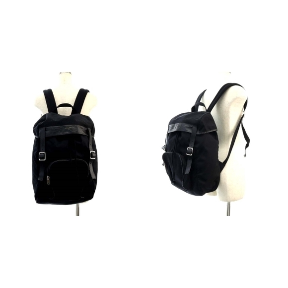 Saint Laurent Sack Bag Rucksack Backpack Canvas Black - Picture 8 of 8